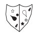Which shield below has most in common with the shield above?