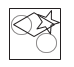 To which of the squares below can a dot be added so that the dot then meets the same conditions as the dot in the square above?