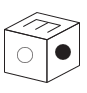 When the above is folded to form a cube, which is the only one of the following that can be produced?
