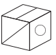 When the above is folded to form a cube, which is the only one of the following that can be produced?